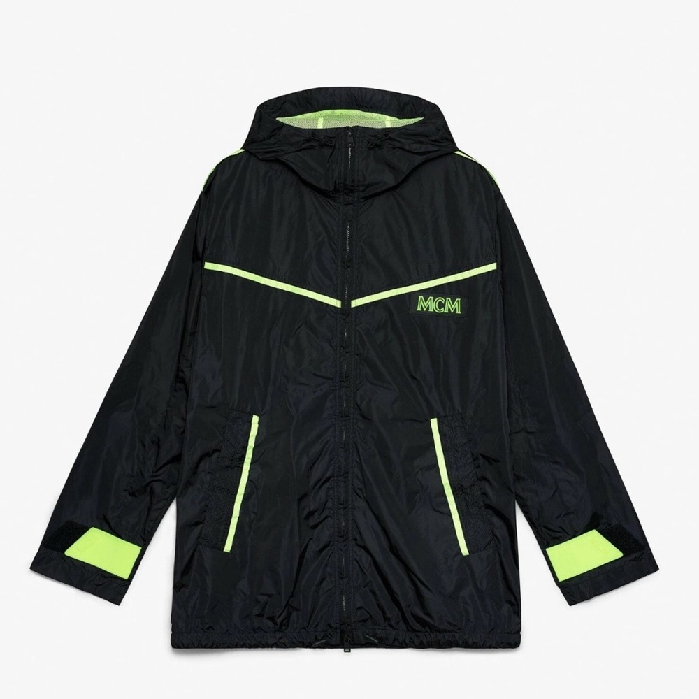 MCM Black Jacket with Neon Green Highlights